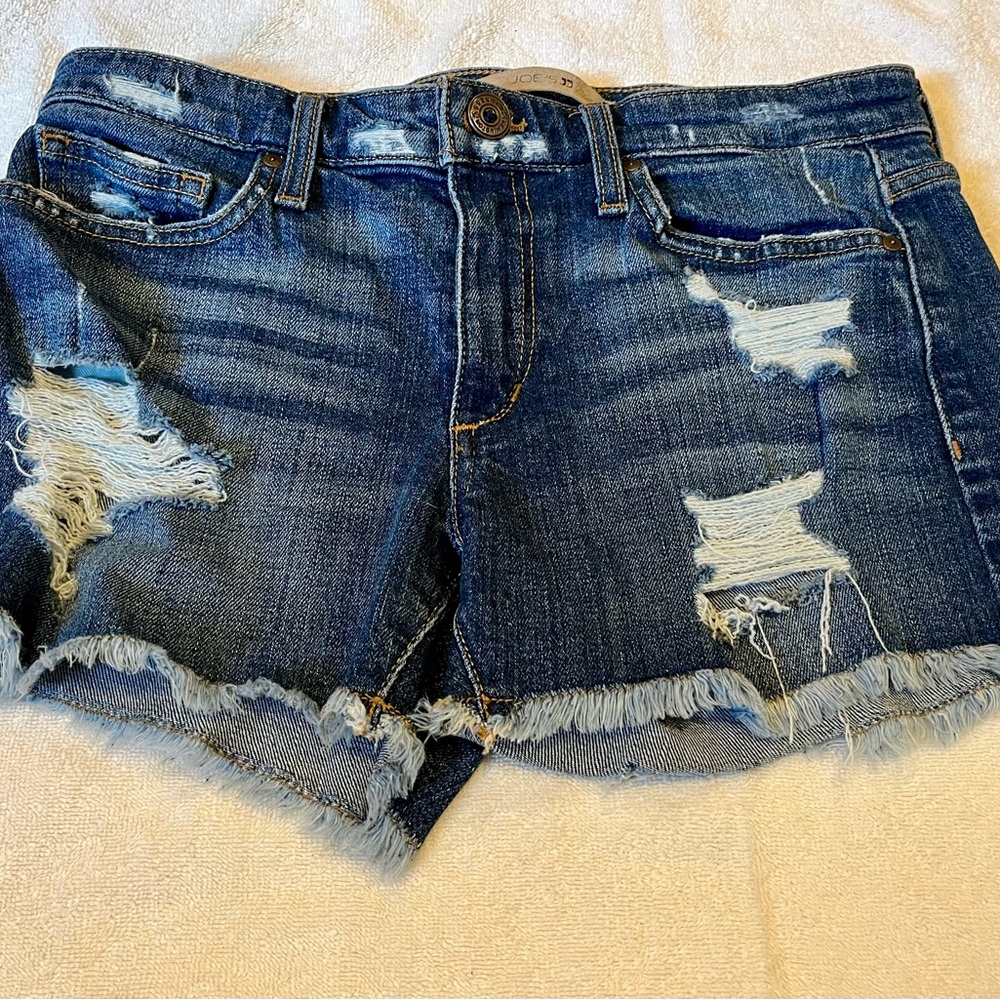 Joe's Jeans Blue Distressed Jean Shorts